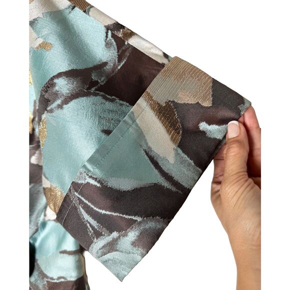 St. John Couture Women's Silk Cropped Single Breasted Jacket Cuffed 1/2 Sleeve 4 - Picture 6 of 10